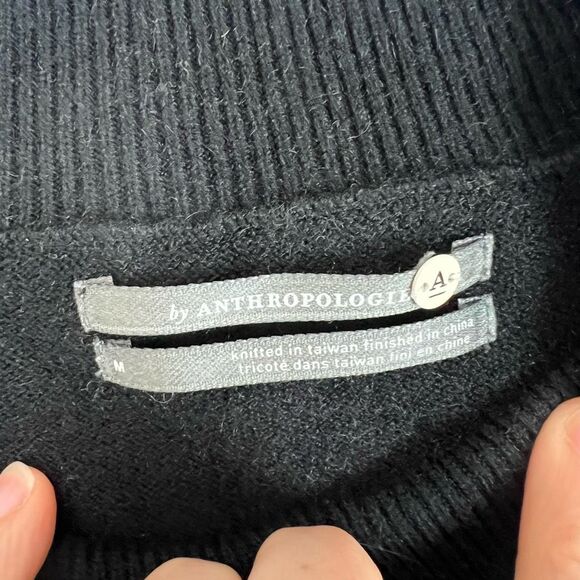 Anthropologie Women's M Black Sleeveless Mock Turtleneck Sweater - Picture 3 of 5